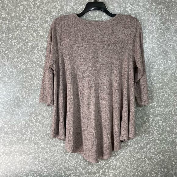 Green Envelope Women's Plus Size Pink Marled Comfy Knit Top - Size 1X - Cozycore - Picture 6 of 6